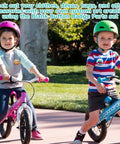 Children riding bikes wearing badges made with Three Inch Button Maker Kit With 800 Pieces Of Button Parts For DIY Badge Making Includes 200 Metal Button Covers 200 Back Pins 200 Clear Films And 200 Blank Papers.