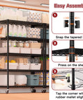74 Inch High Wire Shelving With Wheels Beefy Heavy Duty 5 Tier Storage Rack That Holds Up To 1250 Lbs Total 250 Lbs Per Shelf Open Alloy Steel Shelving For Garage Workshop Basement, black wire rack on wheels in pantry