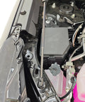 Toyota RAV4 2026 2027 front hood lift supports installed in engine bay, heavy duty stainless steel hydraulic hood struts