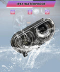LED Headlights For Dodge Challenger 2008 2014 Full Projector Headlamps With Halo White DRL And Amber Turn Signals waterproof