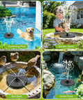 Solar Fountain Pump For Garden And Pond With 3 Adjustable Spray Heights And 7 Nozzles, Works In Shade, 3.5W Glass Solar Panel