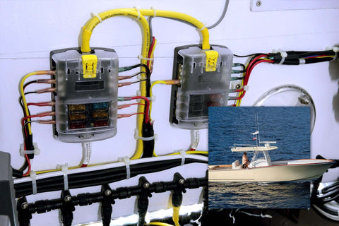 Model 5025 ST Six Way Blade Fuse Block With Negative Bus And Cover 100 Amp Marine Electrical Panel For Boats installation