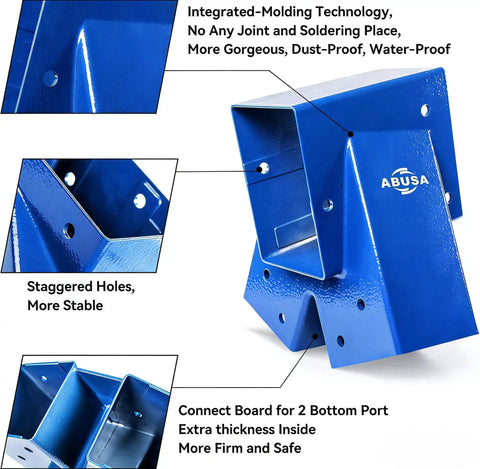 Heavy Duty Swing Set Brackets Kit With 2 Blue A Frame Brackets And 4 Swing Hangers For Backyard Playground Mounting Hardware Included Built From 100 Percent Aluminum Alloy One Piece Mold Technology No Joints Waterproof And Dustproof Built To Last