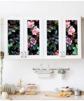 Kitchen cabinets with Wild Spring Peel And Stick Wallpaper Bouquet Botanical Floral Black Green Pink Removable Easy Install No Mess