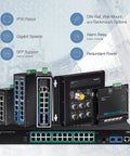 5 Port Hardened Industrial Gigabit PoE Plus DIN Rail Switch With 120W Power Budget 1 X SFP Slot IP30 Rated Unmanaged Switch