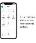 Motion Sensor For Home Security With Wireless Connectivity, Free Self Monitoring, No Contracts, Optional Pro Monitoring, Remote 911, Works With Smart Home Security, Includes Door Window Water And Garage Door Sensors, White smartphone sensor app screen