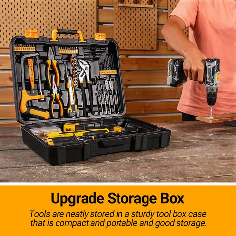 20V Cordless Power Drill Kit with Battery and Case in use for DIY home repairs