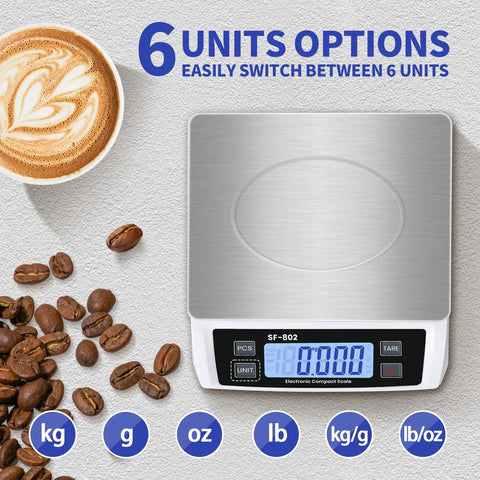 Huge Capacity Digital Kitchen Scale 30kg 66lb With LCD Display Stainless White Crisp Readings For Baking And Cooking Must Have