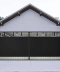 Magnetic Privacy Garage Door Screen For Two Car Garage 16 By 7 Feet Blackout Mesh installed on large garage