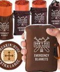 Freakin Huge 4 Pack XL Emergency Blankets Mylar Space Blankets For Hiking Camping Survival Kit with orange heat sheets