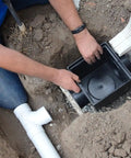 Installing Square Catch Basin Drainage Kit For Lawns And Landscaping, 9 Inch, Black, All In One With Two Opening Basin