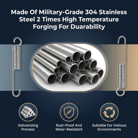 Pro Quality 4.5 Inch Recliner Springs 2 Pack Stainless Steel Tension Parts For Home Furniture, military-grade coils, durable design.
