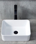 Ceramic Vessel Sink 16x12 Inch For Modern Bathroom Vanity Bowl With A Rock Solid Glaze And Bangin Style Easy Install Drop In Or Undermount Mounting Great Choice For Small Baths Powder Rooms And Guest Bathrooms