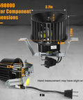 Replacement Part Replaceable Bathroom Exhaust Vent Fan Motor Assembly 85598000 For Nutone And Broan 605 605N 665N 668N CCW Rotation Whisper-Quiet And Powerful Upgrade dimensions viewed from front and side