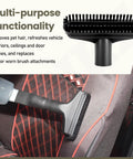 Must Have Crevice Tool, Dusting Brush, Upholstery Tool And Combination Tool Kit For Oreck Vacuums BB870 BB850 BB870AD BB880 With Hose Replacement Set shown cleaning car seat