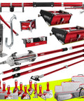 Automatic Drywall Taping And Finishing Tool Set With 10 Inch And 12 Inch Flat Boxes 3 Inch Angle Head MiniShot Corner Roller Pump