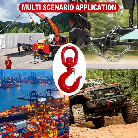 1 Ton Heavy Duty Swivel Hook With Safety Latch 360 Degree Rotating Crane Lifting Eye Hook for multi-scenario applications