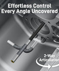 Two Way Articulating Borescope with flexible snake endoscope in automotive component featuring 2-way articulation