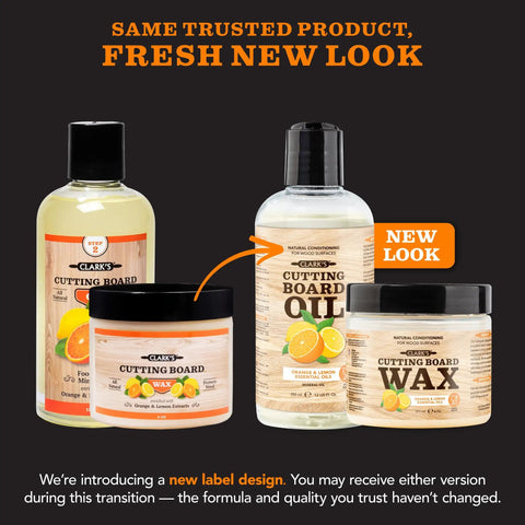Cutting Board Oil And Wax Kit with Mineral Oil and Finishing Wax, Applicator, Buffing Pad, lemon and orange extract bottles