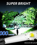 Two Pack Mini LED Flashlights 1000 Lumens 5 Modes Tiny Tactical EDC Torches showcasing bright beam illuminating park