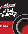 All Balls Racing 25-1424 ATV Wheel Bearing Kit displayed on a red-black background with the text 'Wheel Bearings'.