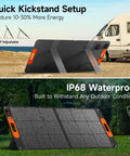 110W Foldable Solar Panel Charger For Portable Power Stations IP68 Waterproof 24 Percent Efficiency with adjustable kickstand
