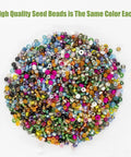 Huge 24000Pcs Glass Seed Beads Kit, 2Mm Beads in 28 Colors, mixed beads for jewelry making, multiple colors visible