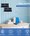Two Pack Black Vintage Ring Pull Handles With Screws displayed with furniture setup