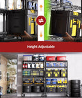 Heavy Duty 5 Tier Steel Wire Shelving Unit On Casters For Garage Kitchen Office Laundry Basement, Adjustable Shelves