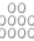 Size 10 Wedge Locking Washers In 304 Stainless Steel, 10 Pack, Vibration Resistant DIN 25201, Inner 10.5mm, Outer 16.5mm, 2mm Thick