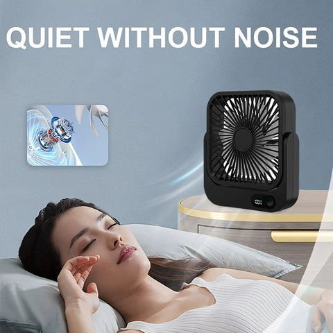 Magnetic Travel Fan With Five Adjustable Speeds Cruise Ship Approved Battery Powered Personal Cooler positioned quietly beside a relaxed user.