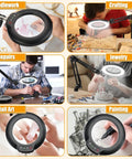 12X Real Glass Magnifying Glass With Light And Stand in use for needlework, crafting, repairs, jewelry, nail art, and painting.