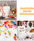 25 Pack White Gift Bags With Handles, 8 x 4.25 x 10.5 Inch Kraft Paper Gift Bags With DIY Customization For Gifts And Shopping