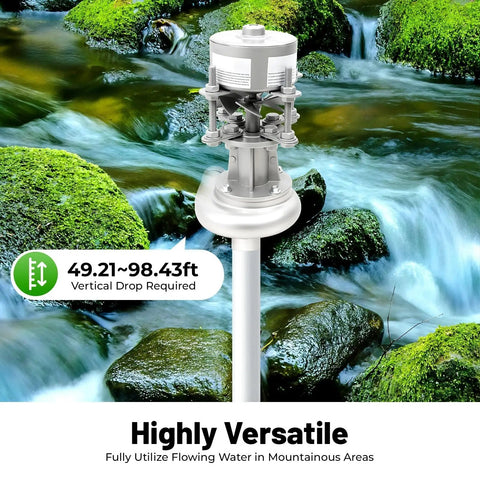 Beefy 1000W Hydro Turbine Generator For Off Grid Backup Power At Home 110V 220V in a flowing river setting