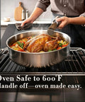 Tri Ply Stainless Steel Cookware Set With Detachable Handle 13 Pieces Induction Compatible And Oven Safe roasting chicken