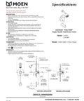 Chateau Chrome Tub And Shower Faucet Set With Single-Handle Lever And Posi-Temp Valve Included specification sheet with diagrams.