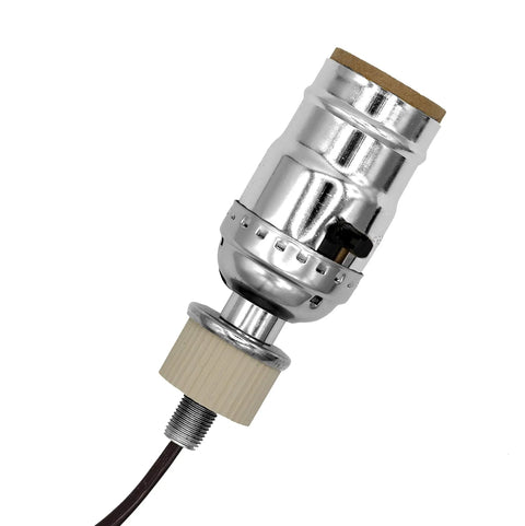Make Your Own Bottle Lamp Kit For Liquor And Wine Bottles With All Adapters And Parts In Silver Finish Easy Diy Lamp Conversion For Bar Or Home Decor No Drilling Needed And A Slick Conversation Starter showing socket and adapter