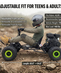 Gas Powered Go Kart For Adults With 212cc Mid Mounted Engine Off Road Ready Beast Top Speed 28 MPH, rider perspective view