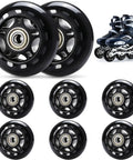 8 Pack 76mm 84A Inline Skate Wheels With ABEC 7 Bearings Replacement Roller Skates For Boys And Girls Black Durable Dope Ride