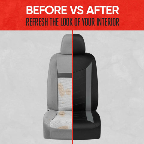 Front Seat Covers For Cars Trucks And SUVs Gray With Waterproof Neoprene Lining SpillGuard Protects Front Seats From Spills Stains And Wear While Refreshing Your Car Interior.
