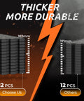 Comparison of interlocking 12-piece rubber gym flooring mats, showcasing 183mm thickness vs 171mm, durability emphasized.
