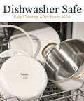 21 Piece Stainless Steel Cookware Set With Non Toxic Interior Pots And Pans Dishwasher Safe And Easy To Clean White Finish in dishwasher