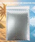 Fifty Pack 6x8 Inch Thermal Insulated Bubble Mailers for Cold Shipping, Metallic Silver, Self Seal, Water Resistant