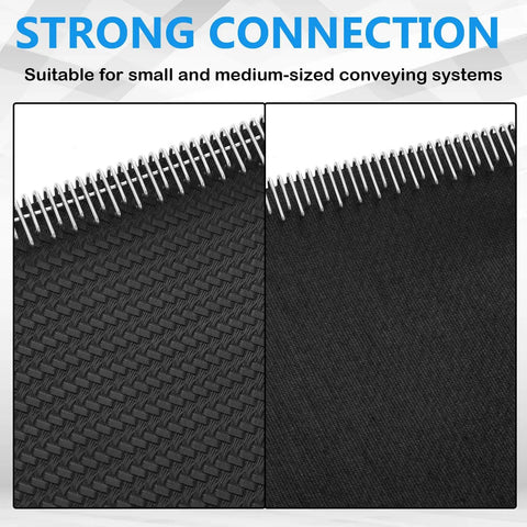 Close-up of 12 Inch Conveyor Belt Fastener Kit in 316 Stainless Steel Clipper Lacing for Belts 0.2 to 0.24 Inches, showcasing hinge pins.