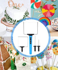 4-In-1 Hot Wire Foam Cutter Set For Arts And Crafts with 4 Blades, displayed with colorful crafts and foam decorations in background.