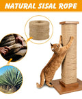 Heavy Duty Natural Sisal Rope For Cat Scratcher And Scratching Posts One Quarter Inch By One Hundred Sixty Four Feet No Dyes