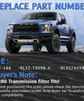 Blue Ford truck with text overlay about 6R80 Transmission Filter And Gasket Kit For Ford Expedition 2009 Through 2017
