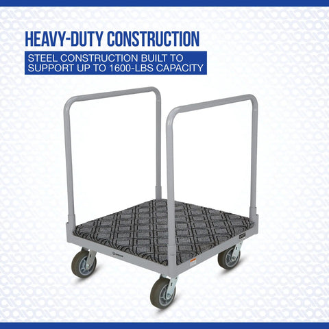 Heavy Duty Flex Four Wheel Carpet Deck Moving Dolly With A Massive 1600 Lb Capacity And Rolls Slick On Six Inch Casters For Hauling Mattresses Tables And Awkward Gear