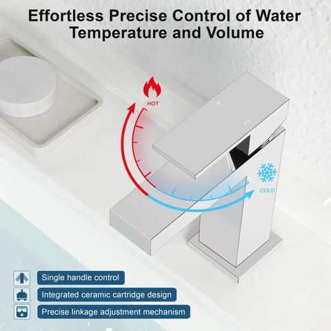 Single Hole Chrome Bathroom Faucet With Modern One Handle Design All Metal Pop Up Drain Ceramic Cartridge Built To Last
