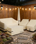Waterproof Outdoor Bench Sofa Cover For 2 Seater Patio Loveseat Fits 56W 31D 33H Beige Built To Last displayed on patio